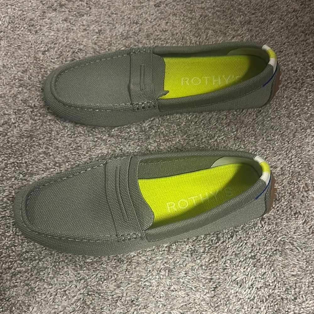 Rothy's Green Slip-On Loafers Comfortable Casual Shoes